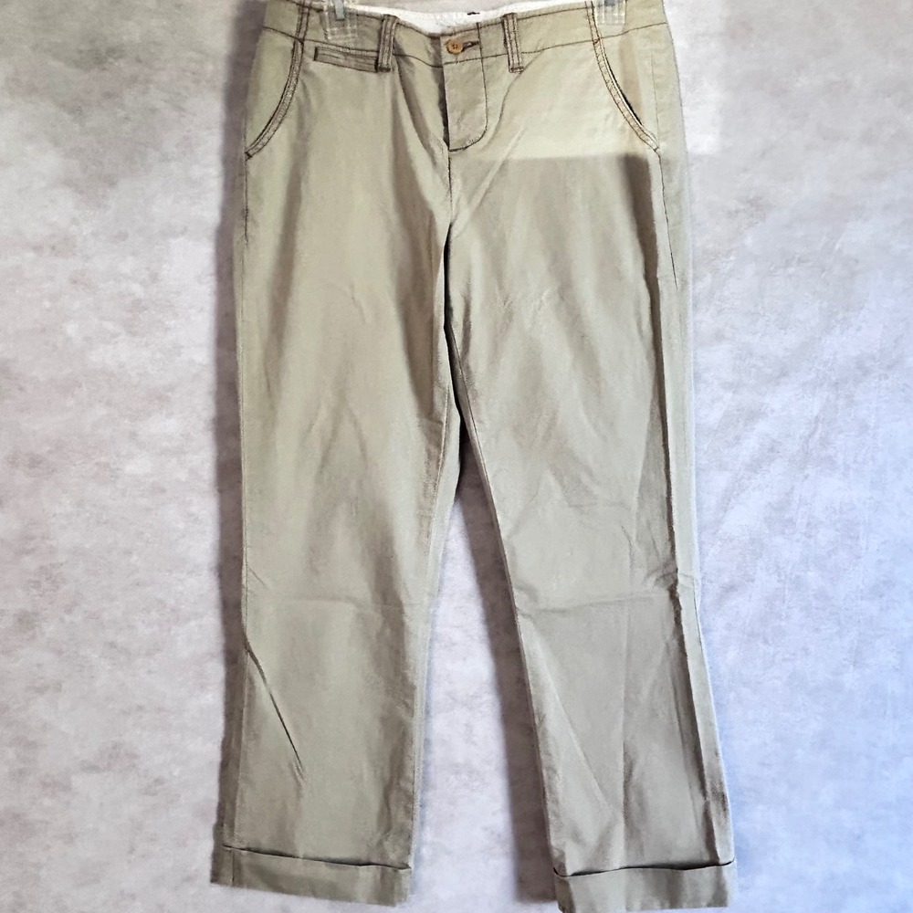 Polo Jeans Company Ralph Lauren Women's Khaki Chino Capris Size 6‎ Cuffed Leg